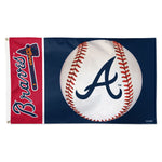Atlanta Braves ball Flag - Deluxe 3' X 5'
