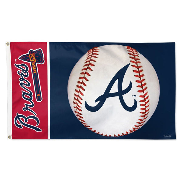 Atlanta Braves ball Flag - Deluxe 3' X 5'