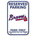 Atlanta Braves Reserved Parking Plastic Sign 11" x 17"