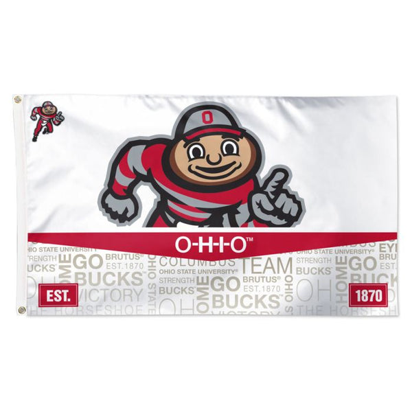 Wholesale-Ohio State Buckeyes MASCOT Flag - Deluxe 3' X 5'