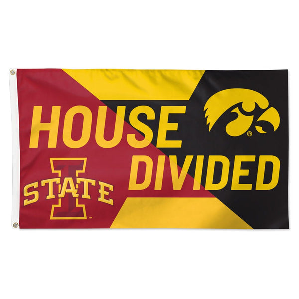 Iowa Hawkeyes / Iowa Hawkeyes House Divided Flag - Deluxe 3' X 5' NCAA Rivalry