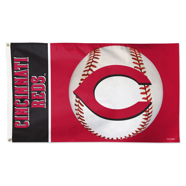 Cincinnati Reds ball Flag - Deluxe 3' X 5'