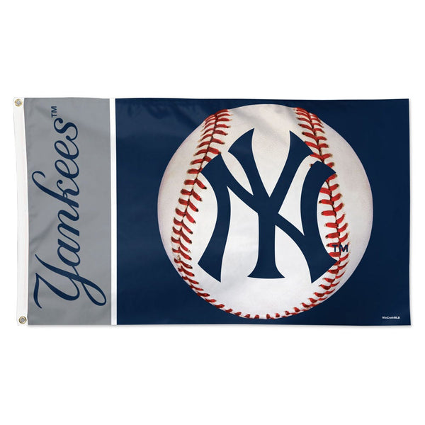 New York Yankees ball Flag - Deluxe 3' X 5'