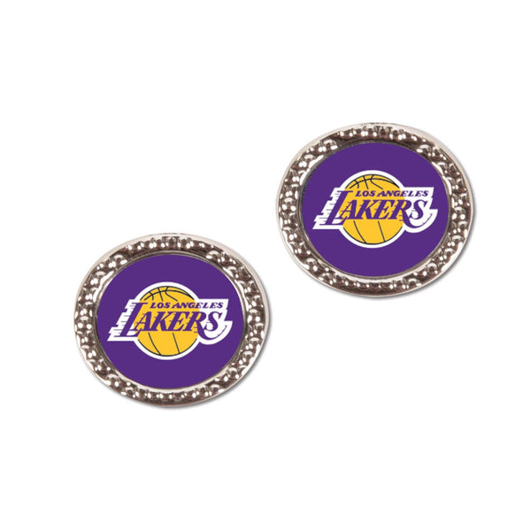 Los Angeles Lakers Earrings Jewelry Carded Round
