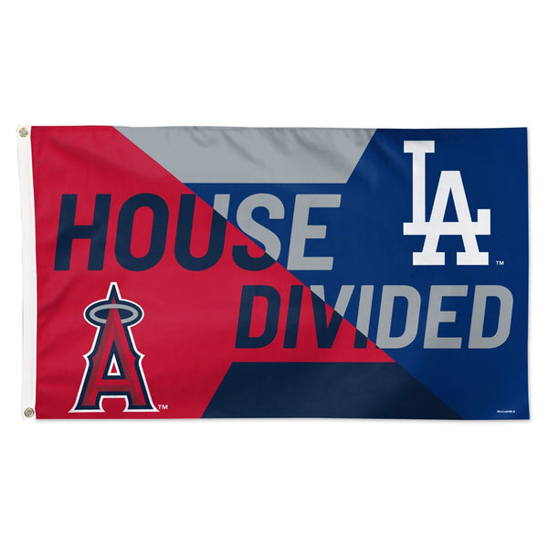 Angels / Los Angeles Dodgers House Divided Flag - Deluxe 3' X 5' House Divided MLB