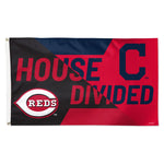 Cincinnati Reds / Cleveland Guardians house divided Flag - Deluxe 3' X 5' House Divided MLB