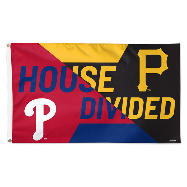 Philadelphia Phillies / Pittsburgh Pirates house divided Flag - Deluxe 3' X 5' House Divided MLB