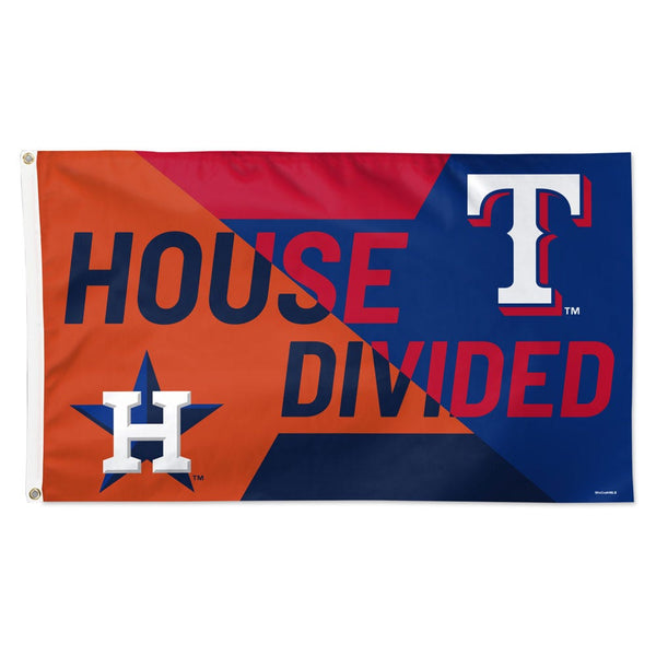 Houston Astros / Texas Rangers house divided Flag - Deluxe 3' X 5' House Divided MLB