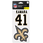 New Orleans Saints Perfect Cut Decal Set of Two 4"x4" Alvin Kamara