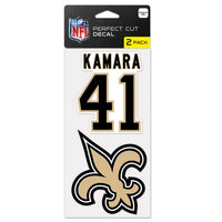 New Orleans Saints Perfect Cut Decal Set of Two 4"x4" Alvin Kamara