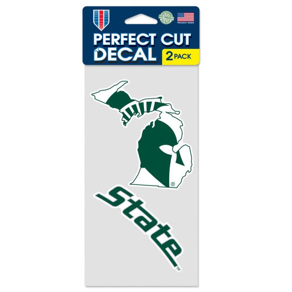 Wholesale-Michigan State Spartans Perfect Cut Decal Set of two 4"x4"