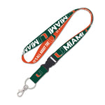Miami Hurricanes Lanyard w/detachable buckle 1"