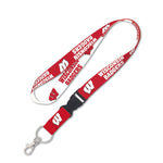 Wholesale-Wisconsin Badgers Lanyard w/detachable buckle 1"