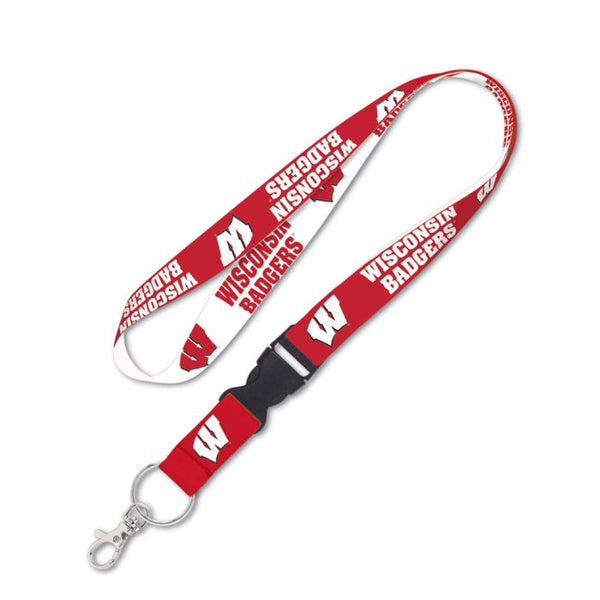 Wholesale-Wisconsin Badgers Lanyard w/detachable buckle 1"