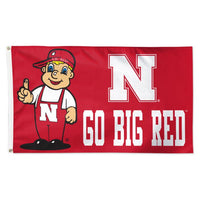 Wholesale-Nebraska Cornhuskers Mascot Flag - Deluxe 3' X 5'