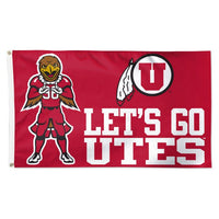 Wholesale-Utah Utes Mascot Flag - Deluxe 3' X 5'