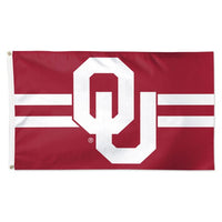 Wholesale-Oklahoma Sooners Horizontal Jersey Stripes Flag - Deluxe 3' X 5'