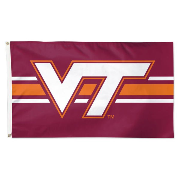 Wholesale-Virginia Tech Hokies Horizontal Jersey Stripes Flag - Deluxe 3' X 5'