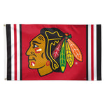 Chicago Blackhawks vertical stripe Flag - Deluxe 3' X 5'