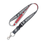 Wholesale-Wisconsin Badgers Lanyard w/detachable buckle 1"