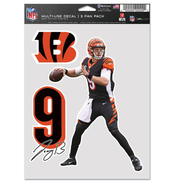 Cincinnati Bengals Multi Use 3 Fan Pack Joe Burrow