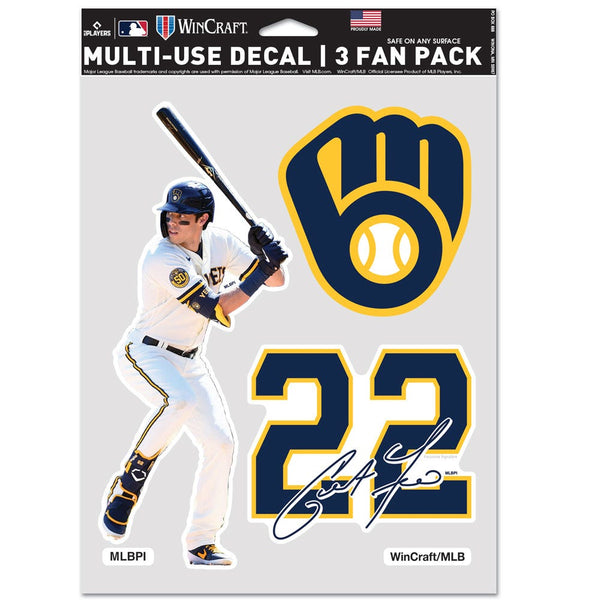 Milwaukee Brewers PLAYERS CHOICE DIAMOND CLUB(R) Multi Use 3 Fan Pack Christian Yelich