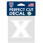 Wholesale-Xavier Musketeers Perfect Cut White Decal 4" x 4"