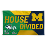Michigan Wolverines / Notre Dame Fighting Irish HOUSE DIVIDED Flag - Deluxe 3' X 5' NCAA Rivalry