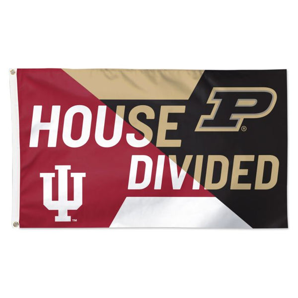 Wholesale-Indiana Hoosiers / Purdue Boilermakers HOUSE DIVIDED Flag - Deluxe 3' X 5' NCAA Rivalry