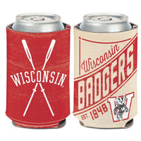 Wholesale-Wisconsin Badgers / Vintage Collegiate Can Cooler 12 oz.