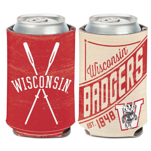 Wholesale-Wisconsin Badgers / Vintage Collegiate Can Cooler 12 oz.