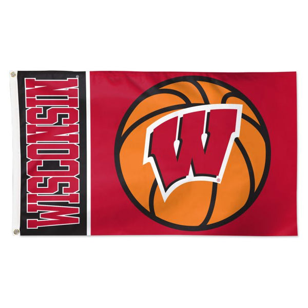 Wholesale-Wisconsin Badgers BASKETBALL Flag - Deluxe 3' X 5'