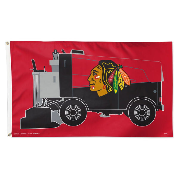 Chicago Blackhawks Zamboni NHL zamboni Flag - Deluxe 3' X 5'