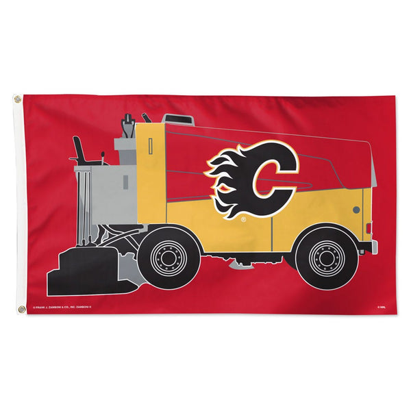 Calgary Flames Zamboni NHL zamboni Flag - Deluxe 3' X 5'