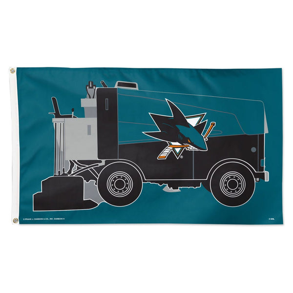 San Jose Sharks Zamboni NHL zamboni Flag - Deluxe 3' X 5'