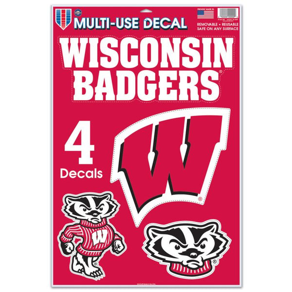 Wholesale-Wisconsin Badgers Multi-Use Decal 11" x 17"