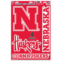 Wholesale-Nebraska Cornhuskers Multi-Use Decal 11" x 17"