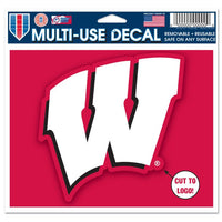 Wholesale-Wisconsin Badgers Multi-Use Decal - cut to logo 5" x 6"