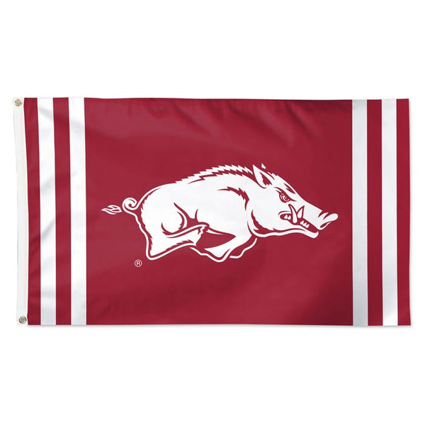 Arkansas Razorbacks VERTICAL STRIPES Flag - Deluxe 3' X 5'