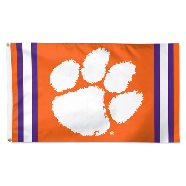 Clemson Tigers VERTICAL STRIPES Flag - Deluxe 3' X 5'