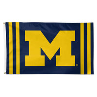 Michigan Wolverines VERTICAL STRIPES Flag - Deluxe 3' X 5'