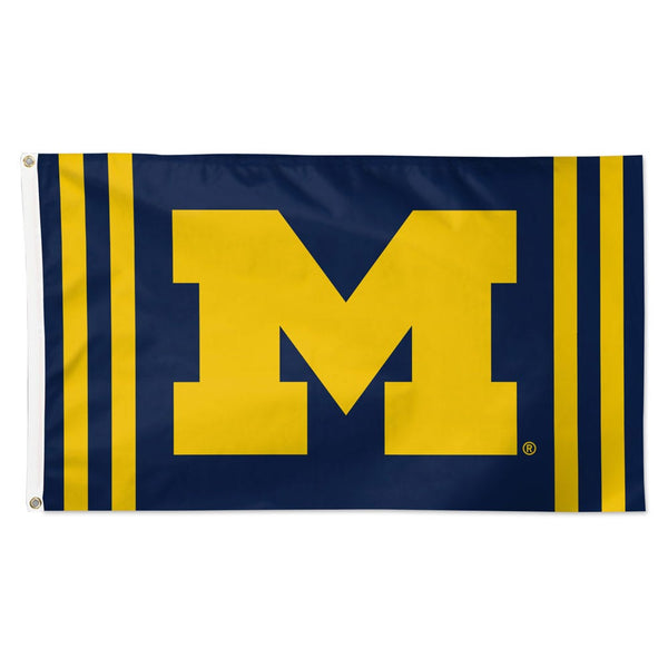 Michigan Wolverines VERTICAL STRIPES Flag - Deluxe 3' X 5'