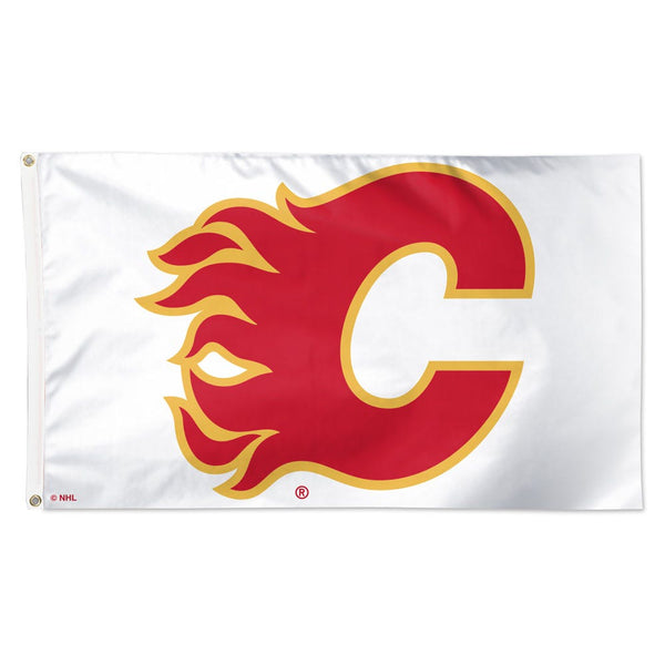 Calgary Flames white Flag - Deluxe 3' X 5'