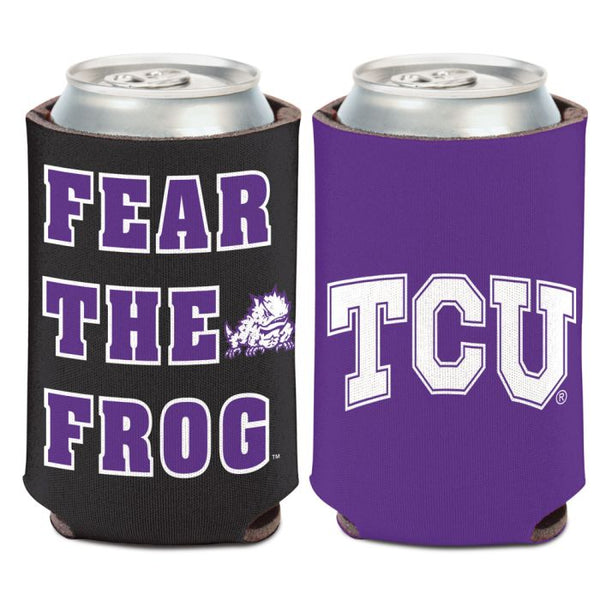 Wholesale-TCU Horned Frogs SLOGAN Can Cooler 12 oz.