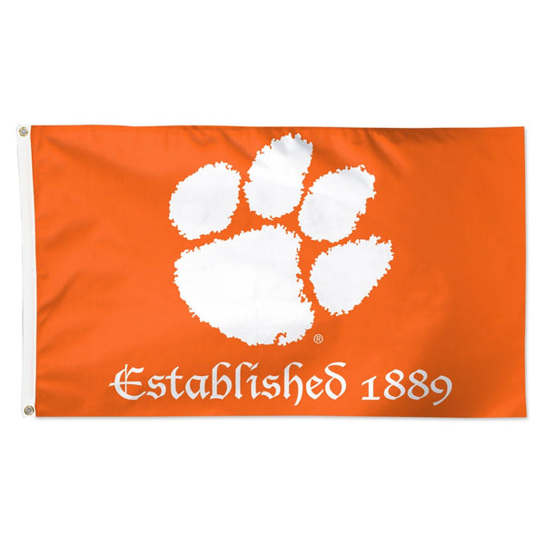 Clemson Tigers ESTABLISHED Flag - Deluxe 3' X 5'