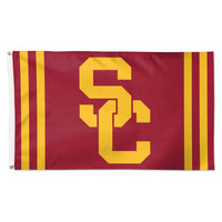 Wholesale-USC Trojans VERTICAL STRIPES Flag - Deluxe 3' X 5'