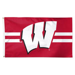 Wholesale-Wisconsin Badgers HORIZONTAL STRIPES Flag - Deluxe 3' X 5'