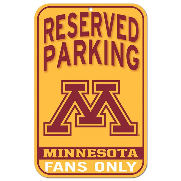 Minnesota Golden Gophers Reserved Parking Plastic Sign 11" x 17"