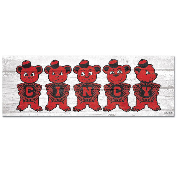 Cincinnati Bearcats /College Vault FAN CAVE Wood Sign 6" x 17"