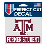 Texas A&M Aggies FORMER STUDENT Perfect Cut Color Decal 4.5" x 5.75"